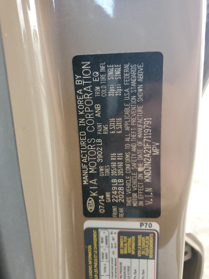 2015 Kia Soul VIN: KNDJN2A21F7119791 Lot: 63199134