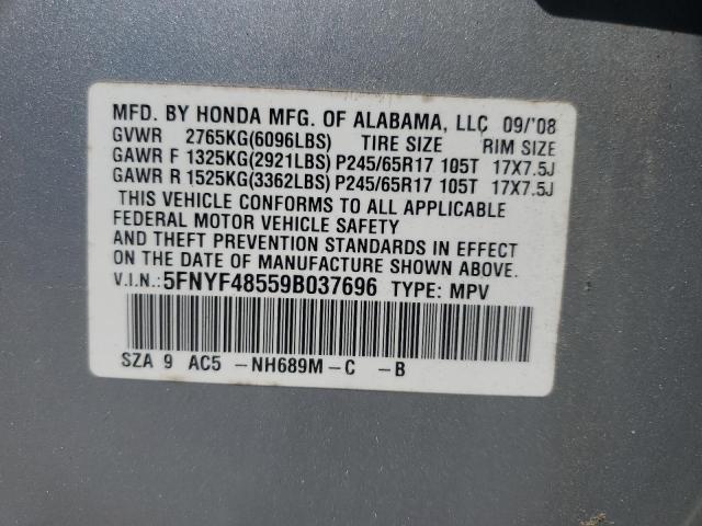 5FNYF48559B037696 | 2009 Honda pilot exl