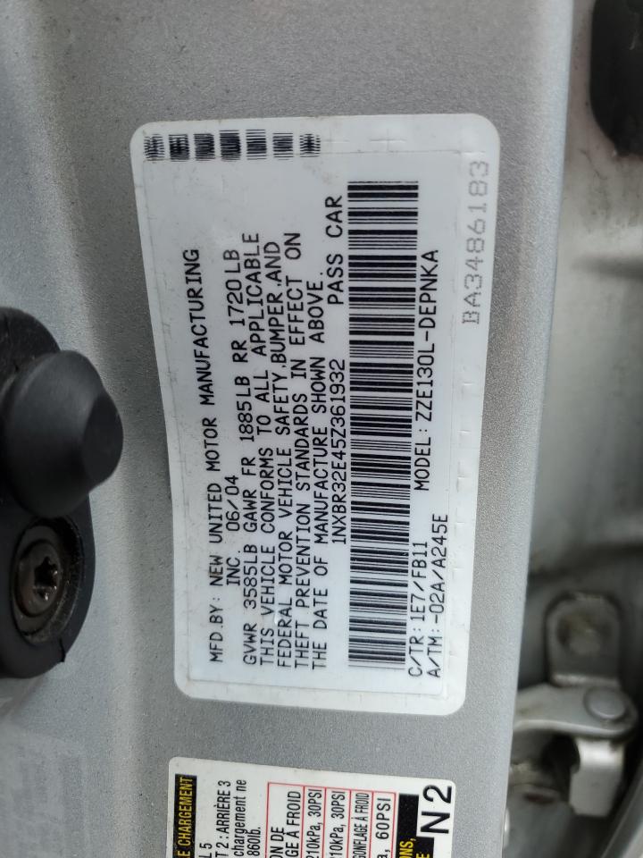 2005 Toyota Corolla Ce VIN: 1NXBR32E45Z361932 Lot: 64455974