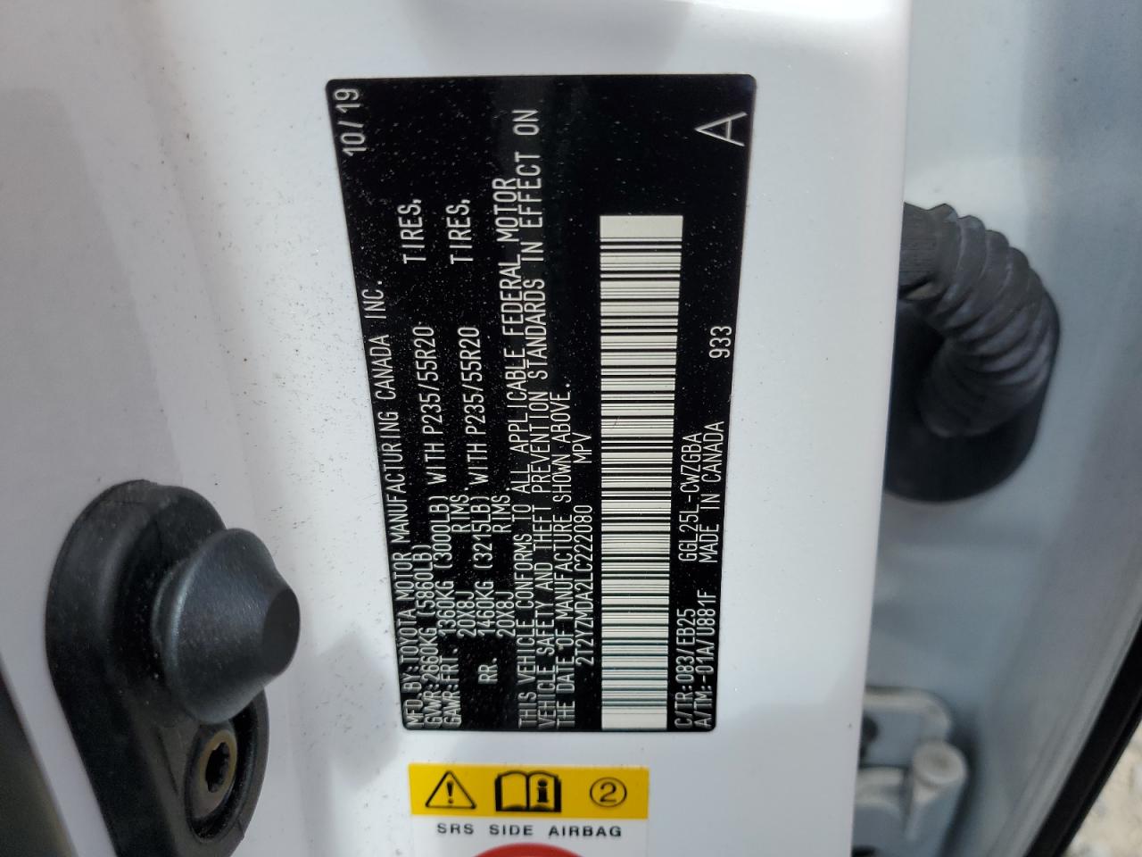 2020 Lexus Rx 350 F-Sport VIN: 2T2YZMDA2LC222080 Lot: 64456274