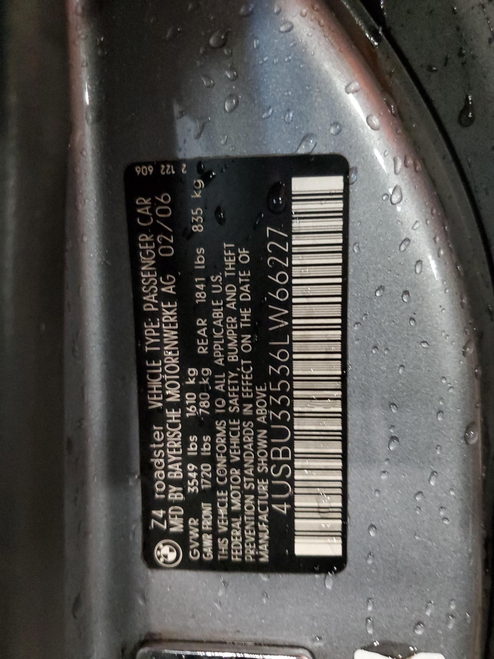 4USBU33536LW66227 2006 BMW Z4 3.0