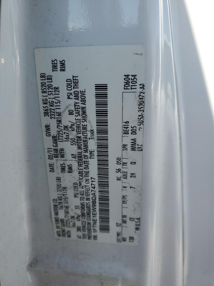 2011 Ford Econoline E150 Van VIN: 1FTNE1EW9BDA74717 Lot: 61077114