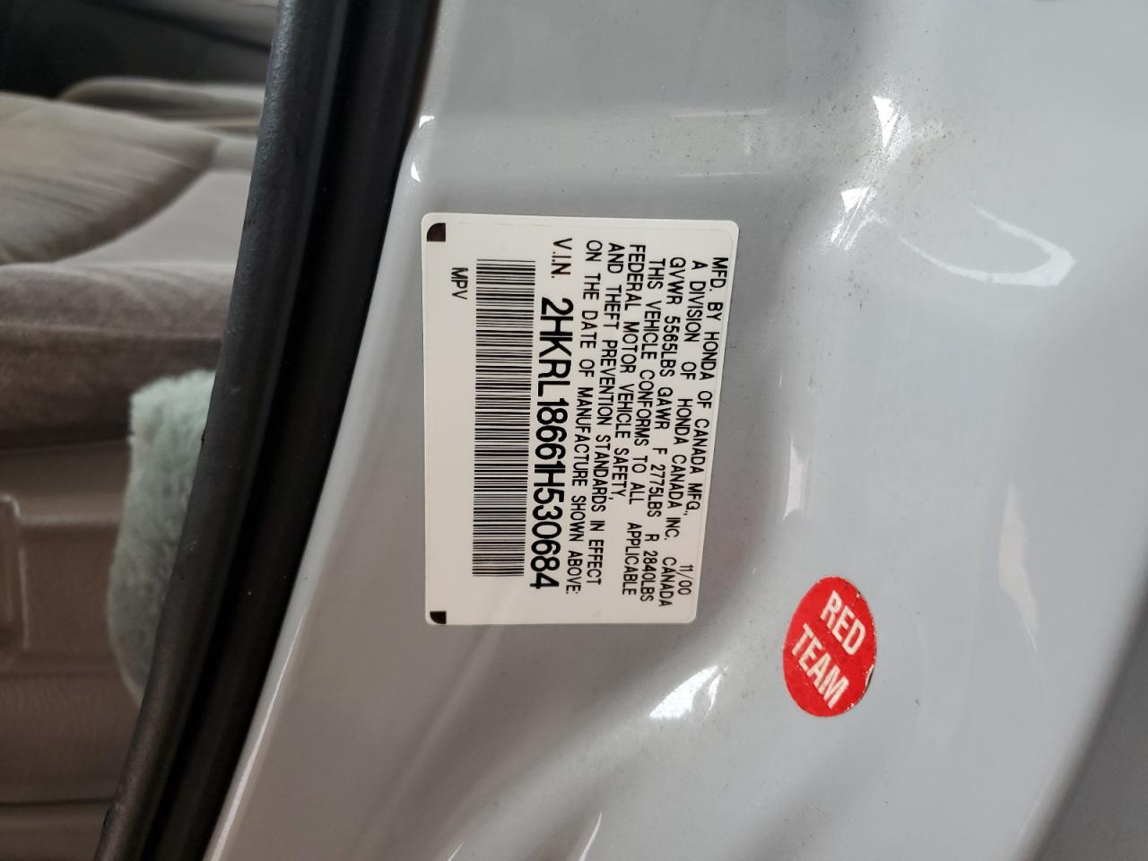 2001 Honda Odyssey Ex VIN: 2HKRL18661H530684 Lot: 64078784