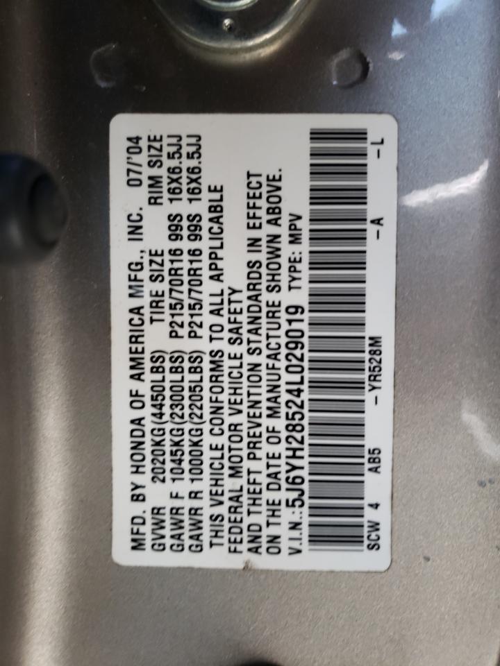 2004 Honda Element Ex VIN: 5J6YH28524L029019 Lot: 62364174