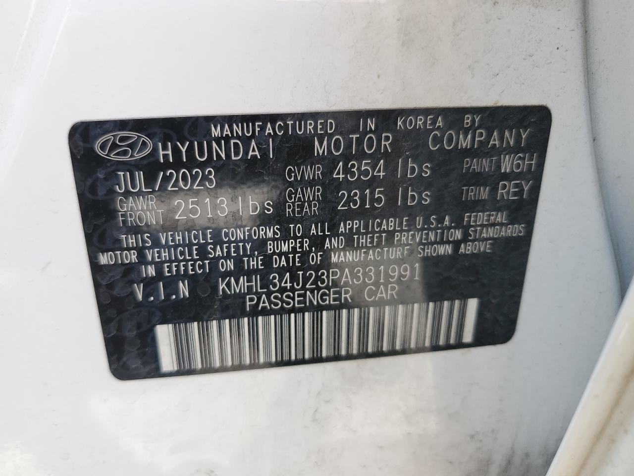 KMHL34J23PA331991 2023 Hyundai Sonata Limited