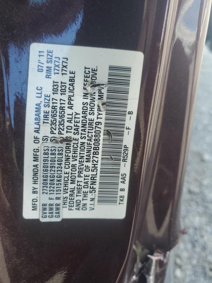 2011 Honda Odyssey Lx VIN: 5FNRL5H27BB088079 Lot: 61297174