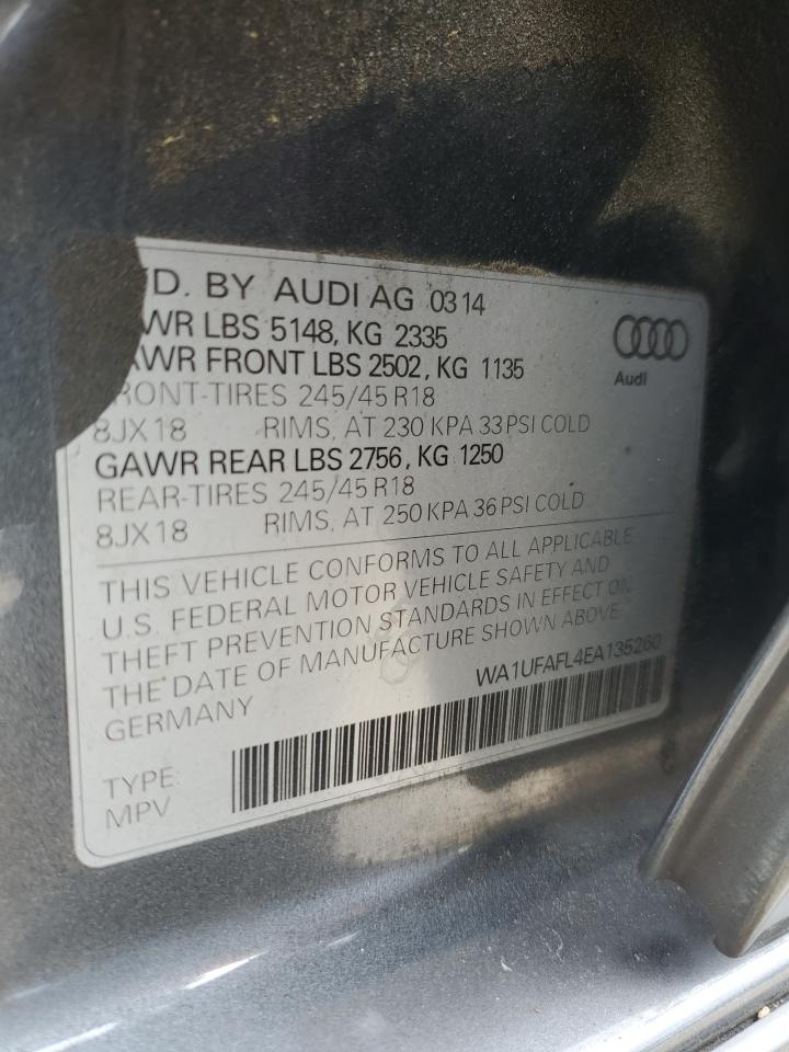 2014 Audi A4 Allroad Premium Plus VIN: WA1UFAFL4EA135260 Lot: 64150364