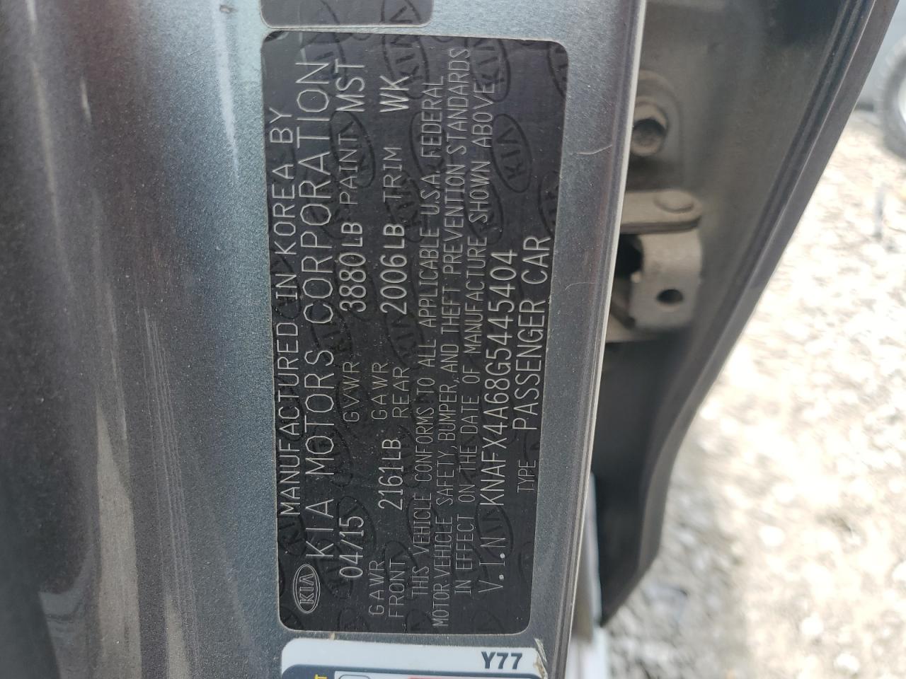 2016 Kia Forte Lx VIN: KNAFX4A68G5445404 Lot: 64619954