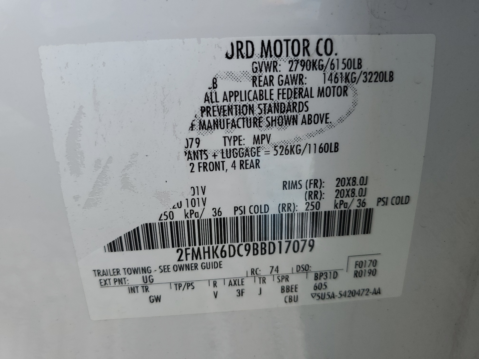 2FMHK6DC9BBD17079 2011 Ford Flex Limited