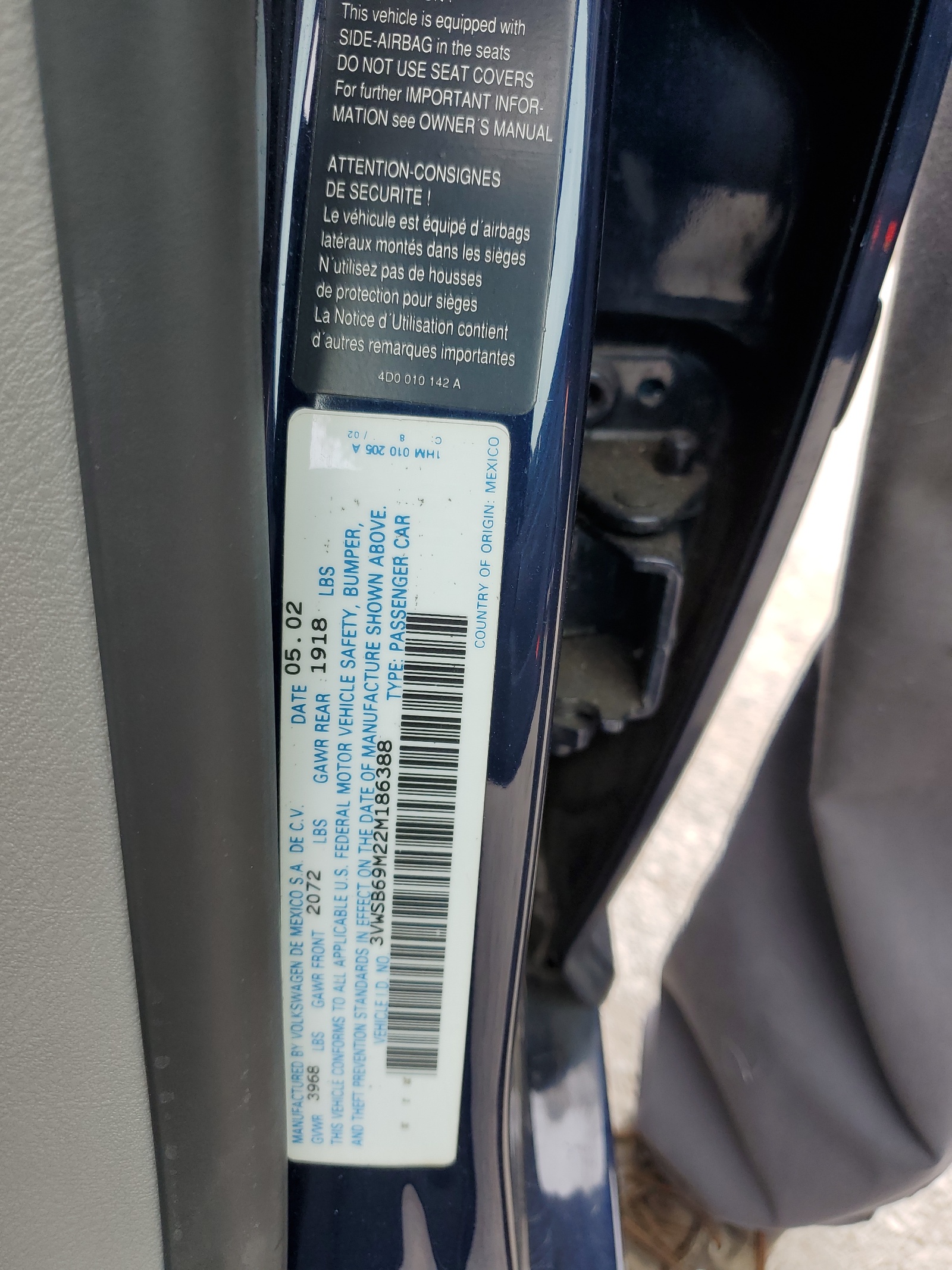 3VWSB69M22M186388 2002 Volkswagen Jetta Gls