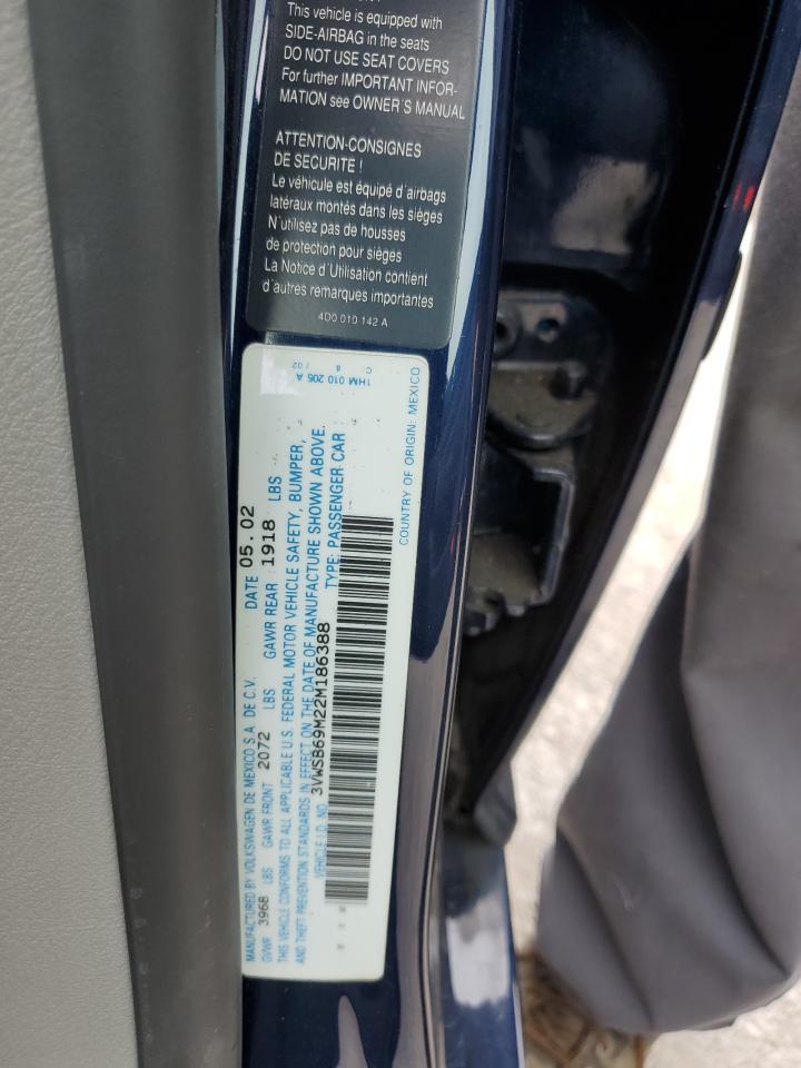 2002 Volkswagen Jetta Gls VIN: 3VWSB69M22M186388 Lot: 64227454