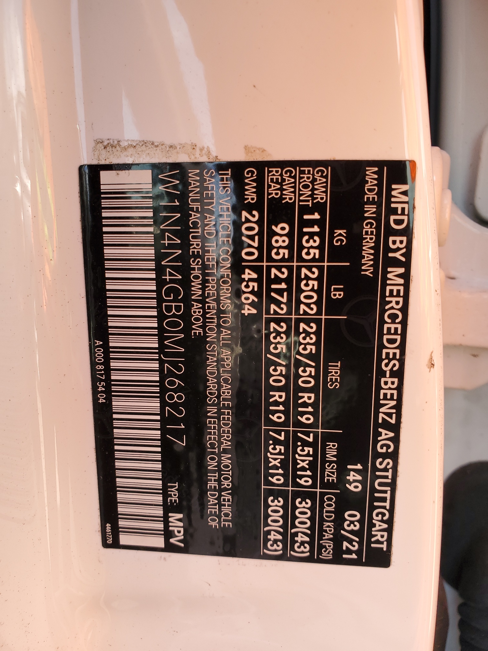 W1N4N4GB0MJ268217 2021 Mercedes-Benz Gla 250