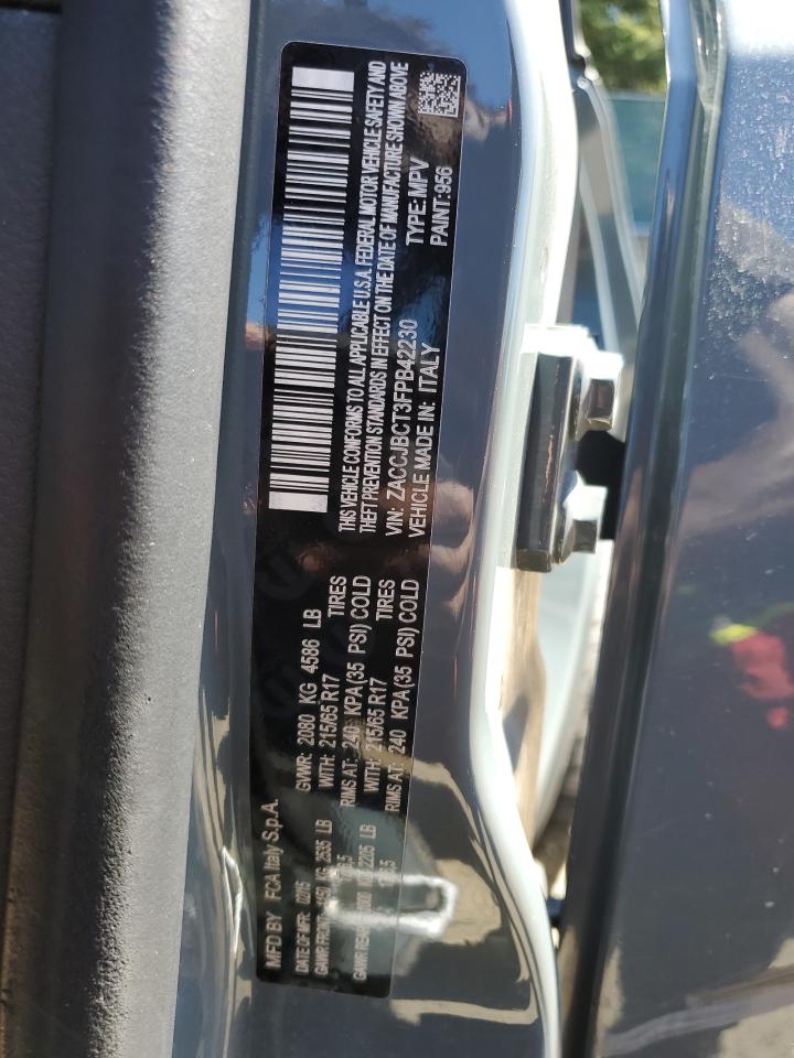 2015 Jeep Renegade Trailhawk VIN: ZACCJBCT3FPB42230 Lot: 64632134