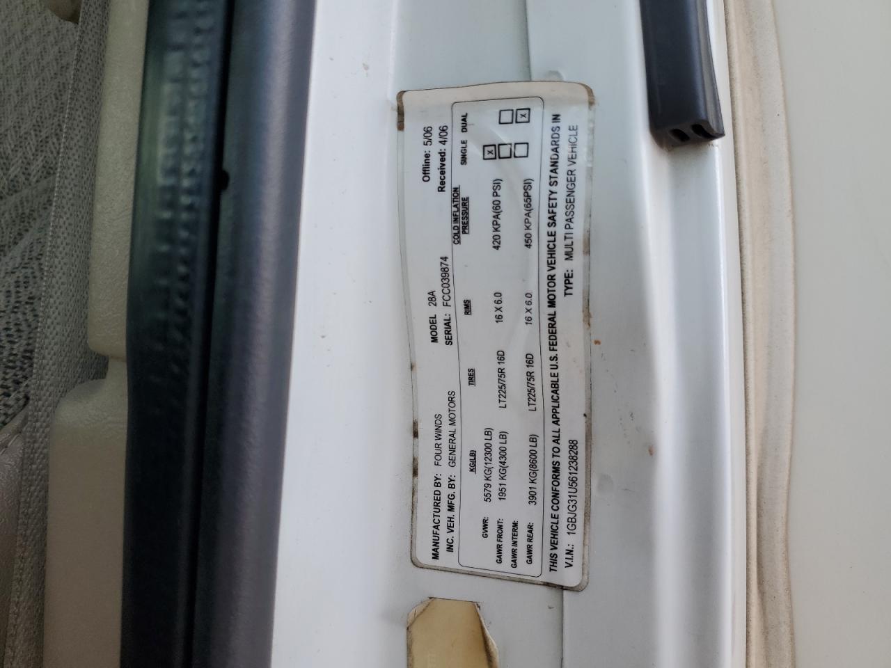 2007 Four Majestic VIN: 1GBJG31U561238288 Lot: 64261134