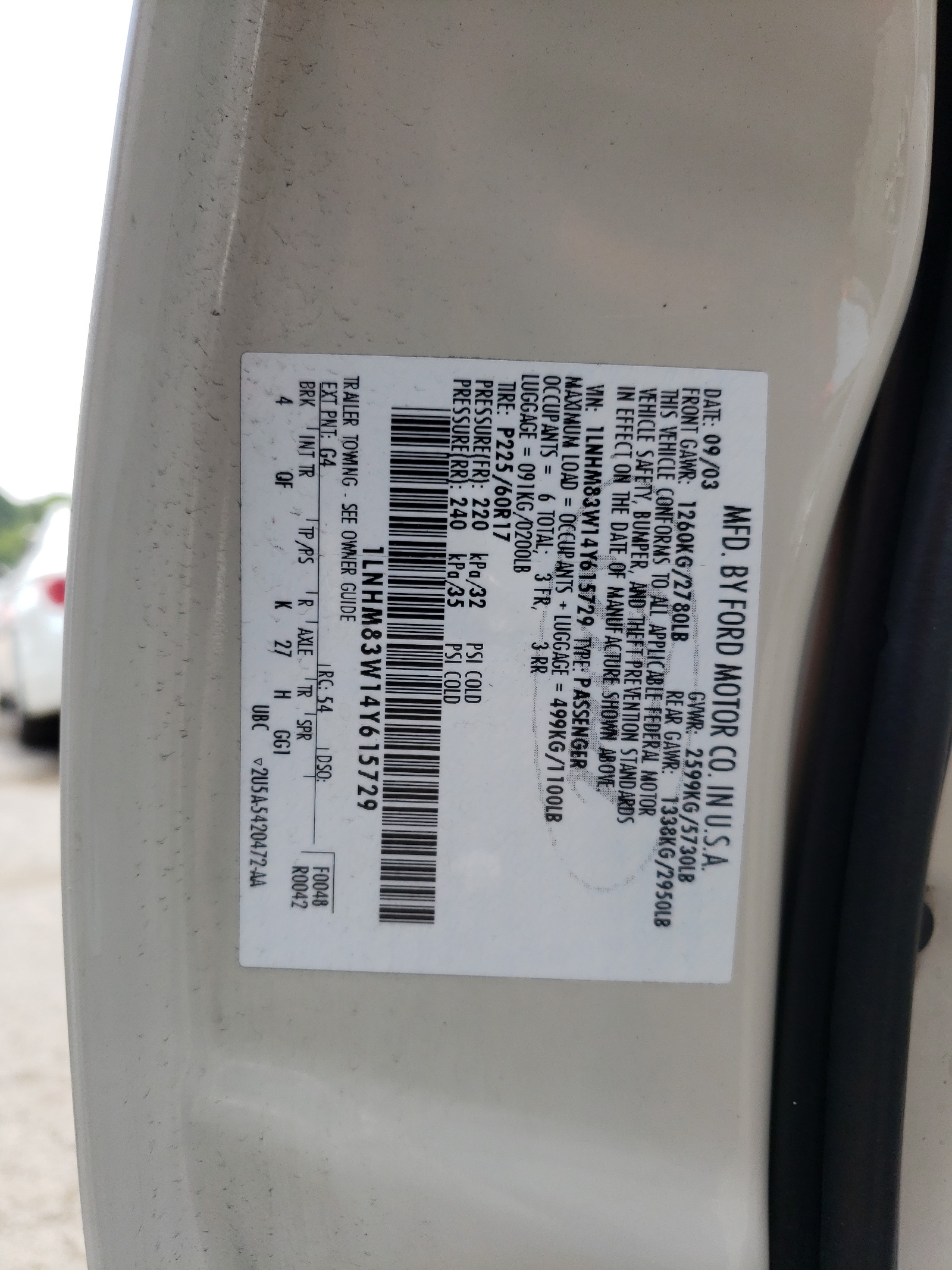 1LNHM83W14Y615729 2004 Lincoln Town Car Ultimate