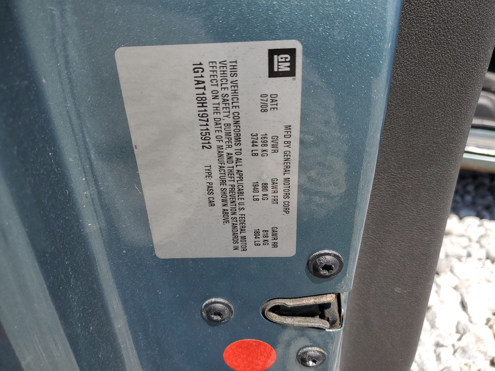 1G1AT18H197115912 2009 Chevrolet Cobalt Lt