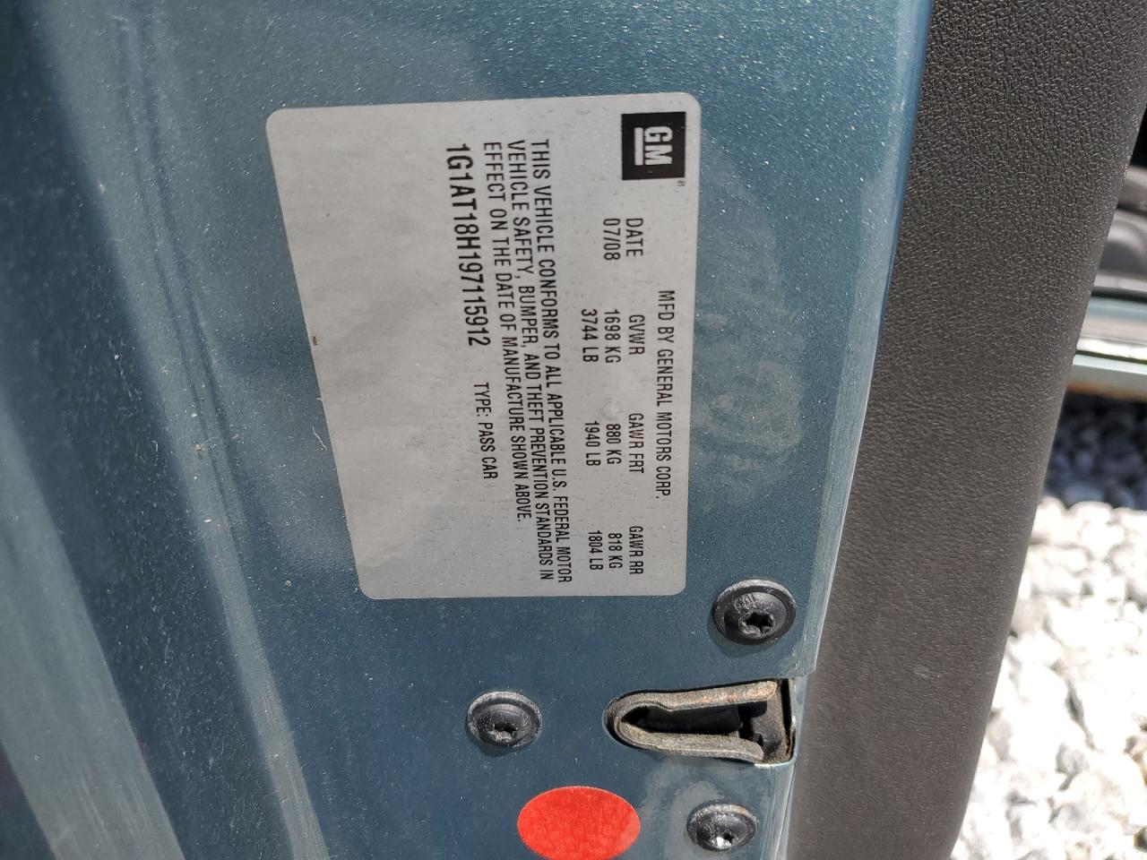 2009 Chevrolet Cobalt Lt VIN: 1G1AT18H197115912 Lot: 63920394