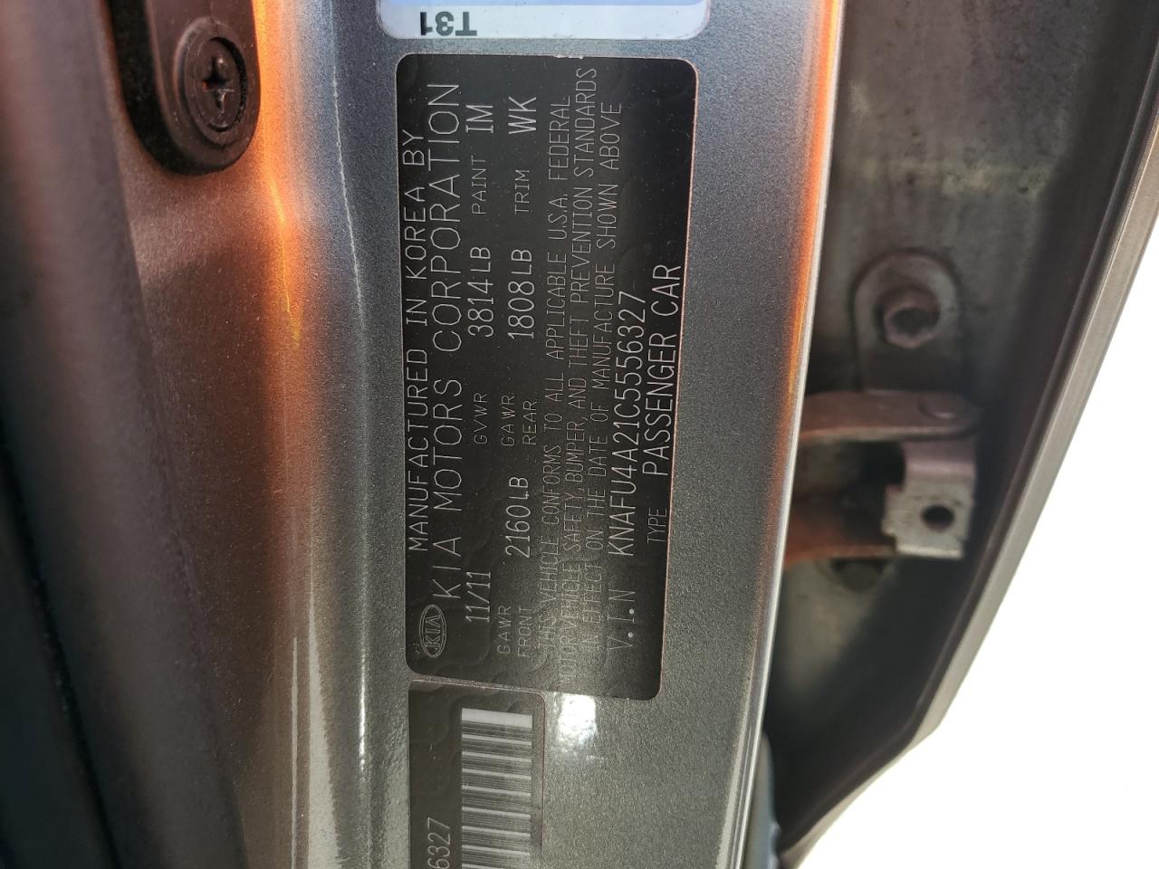 2012 Kia Forte Ex VIN: KNAFU4A21C5556327 Lot: 61715344