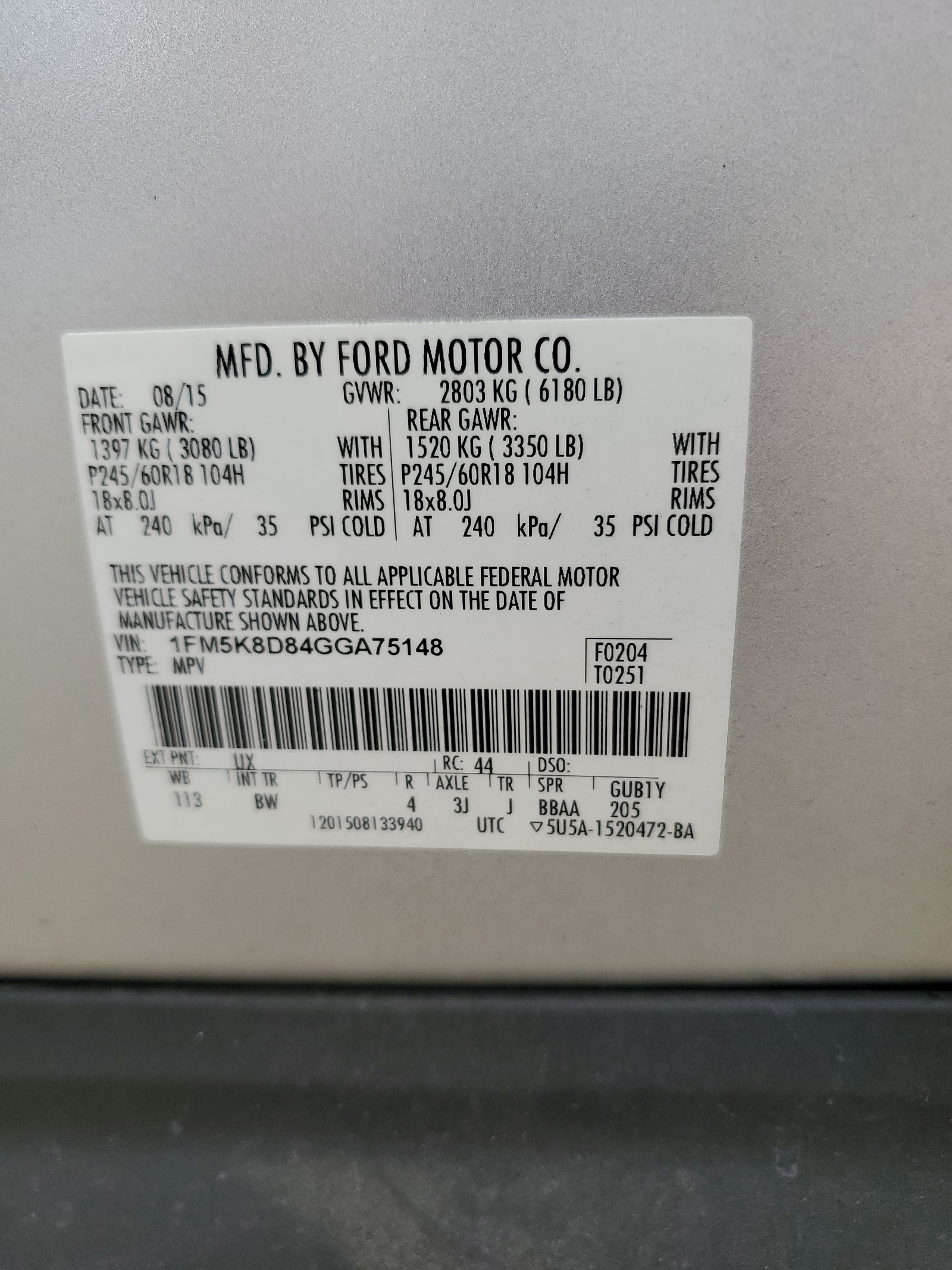 1FM5K8D84GGA75148 2016 Ford Explorer Xlt