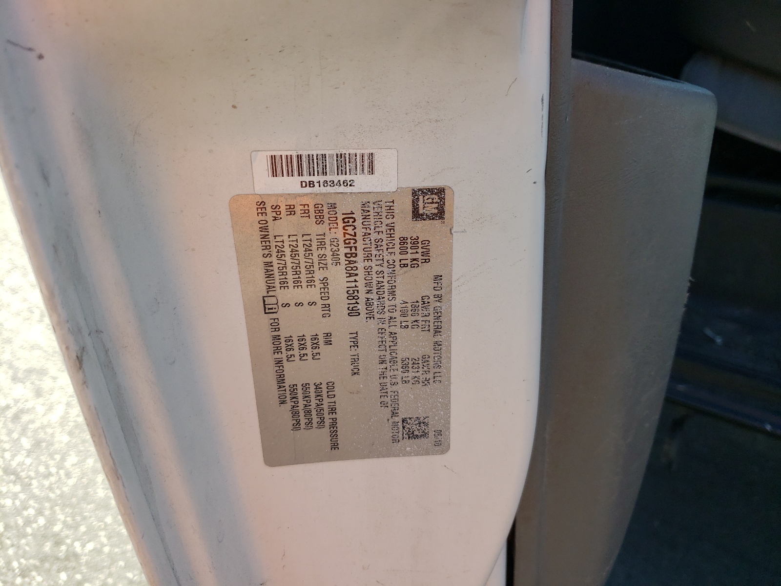 1GCZGFBA8A1158190 2010 Chevrolet Express G2500