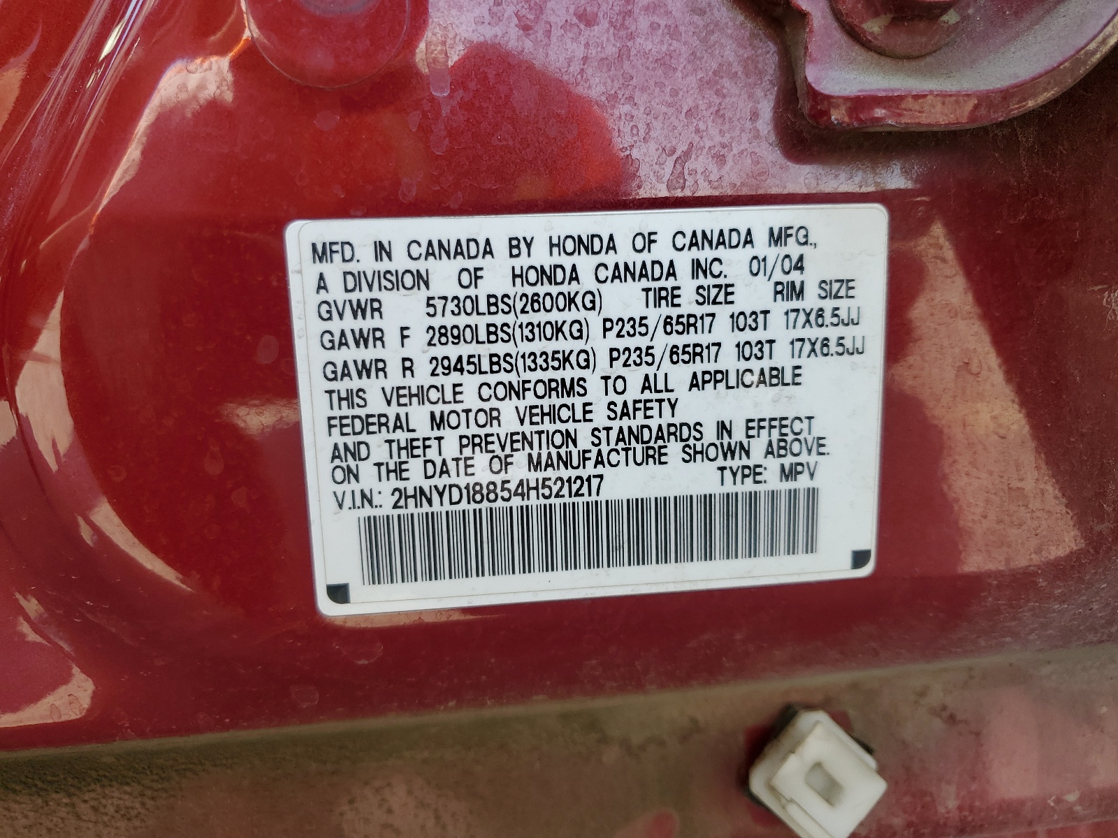 2HNYD18854H521217 2004 Acura Mdx Touring