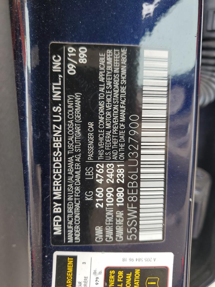 2020 Mercedes-Benz C 300 4Matic VIN: 55SWF8EB6LU327900 Lot: 63646114