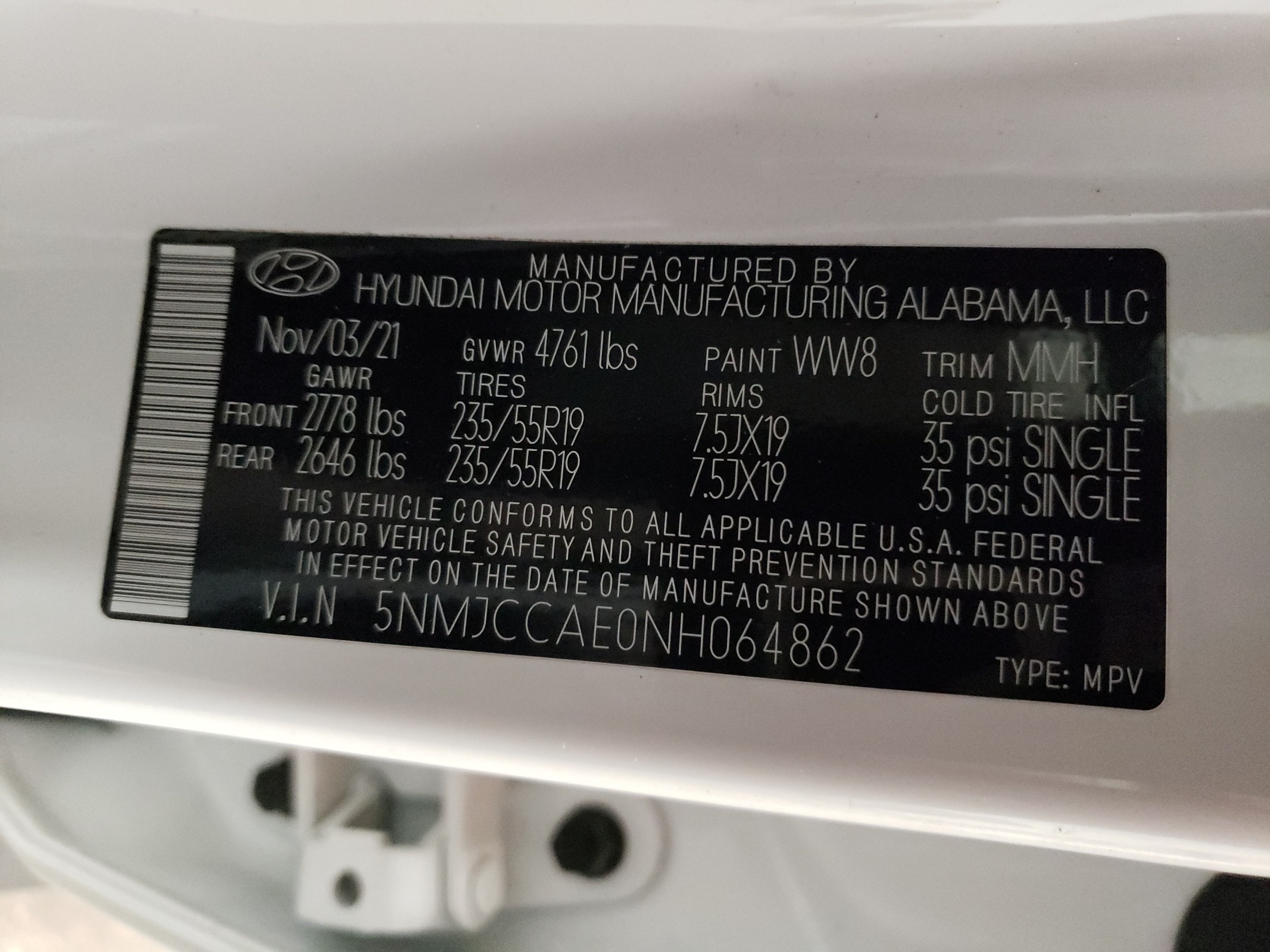 5NMJCCAE0NH064862 2022 Hyundai Tucson Sel