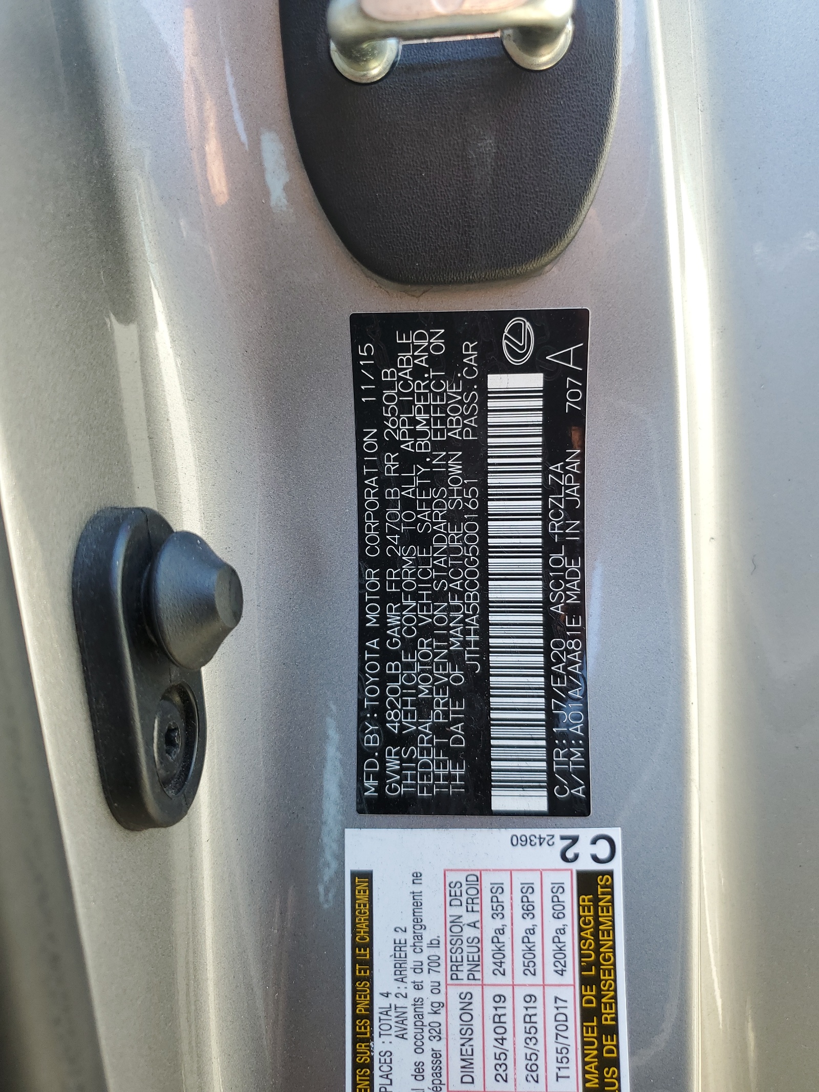 JTHHA5BC0G5001651 2016 Lexus Rc 200T