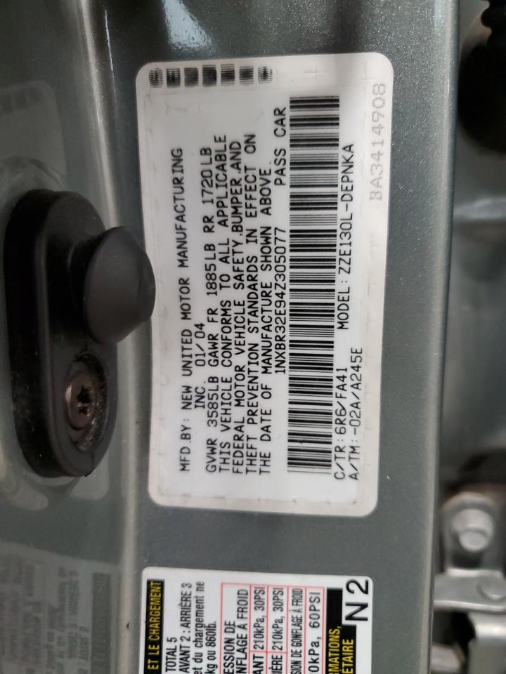 2004 Toyota Corolla Ce VIN: 1NXBR32E94Z305077 Lot: 63564194