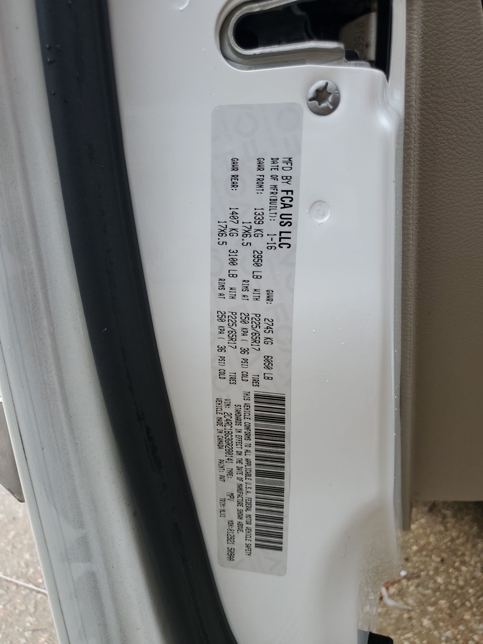 2C4RC1BG3GR280141 2016 Chrysler Town & Country Touring