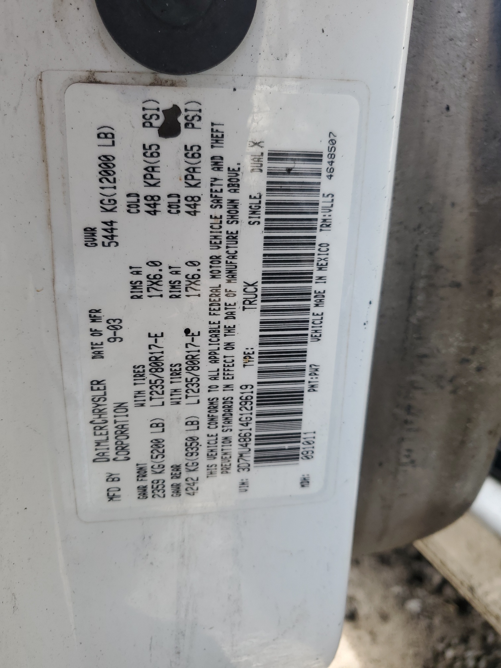 3D7MU48614G129619 2004 Dodge Ram 3500 St