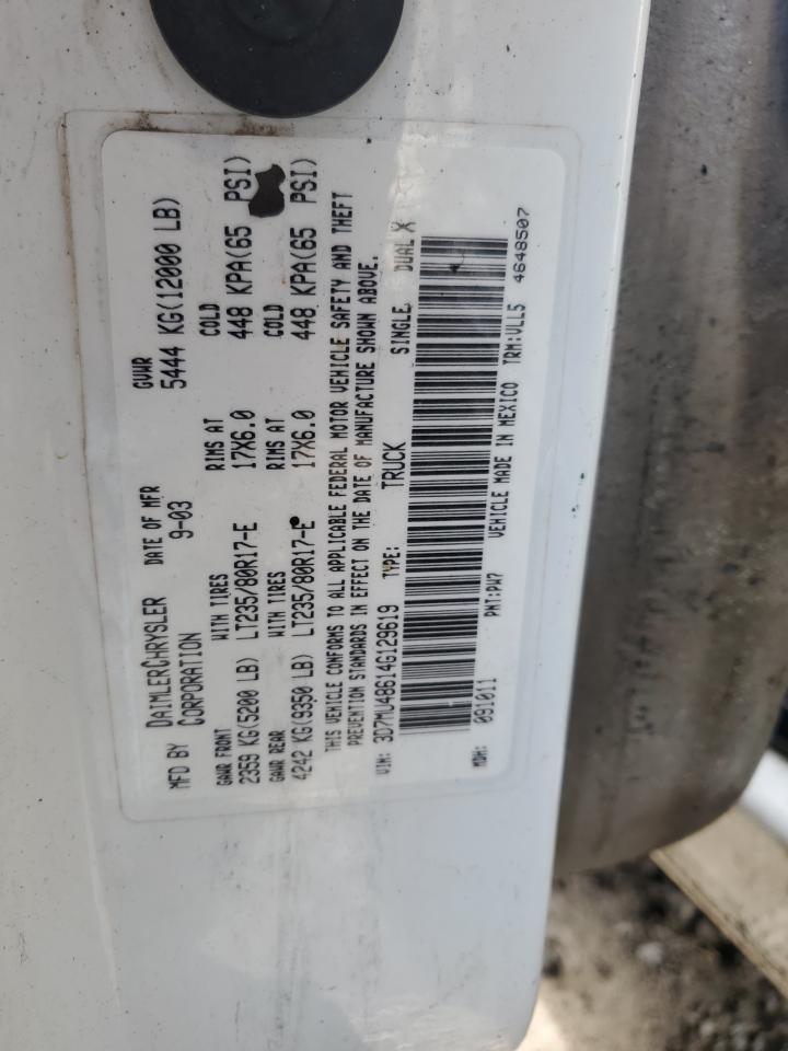 2004 Dodge Ram 3500 St VIN: 3D7MU48614G129619 Lot: 64083884