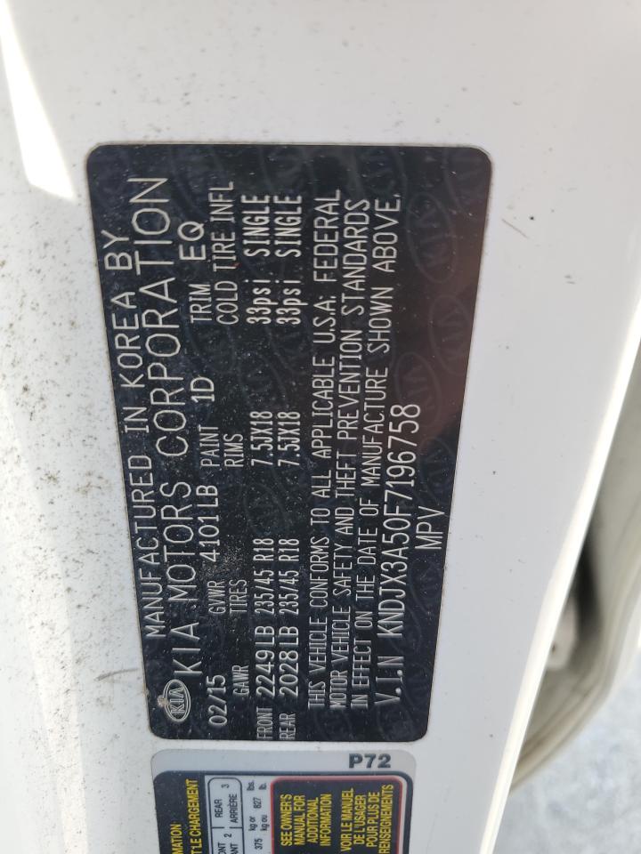 2015 Kia Soul ! VIN: KNDJX3A50F7196758 Lot: 62994164