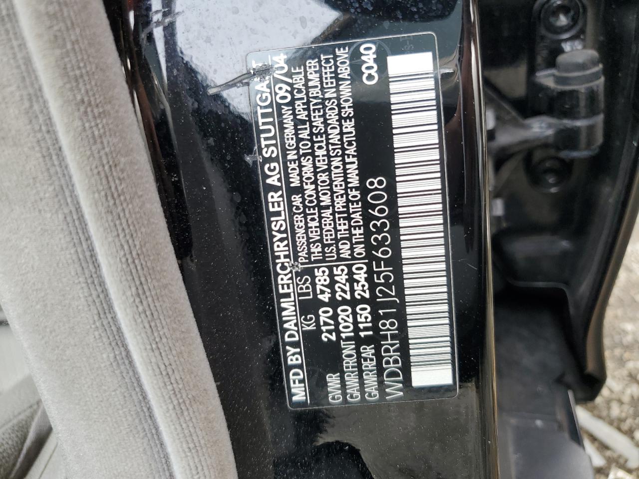 2005 Mercedes-Benz C 240 Sportwagon 4Matic VIN: WDBRH81J25F633608 Lot: 64063814