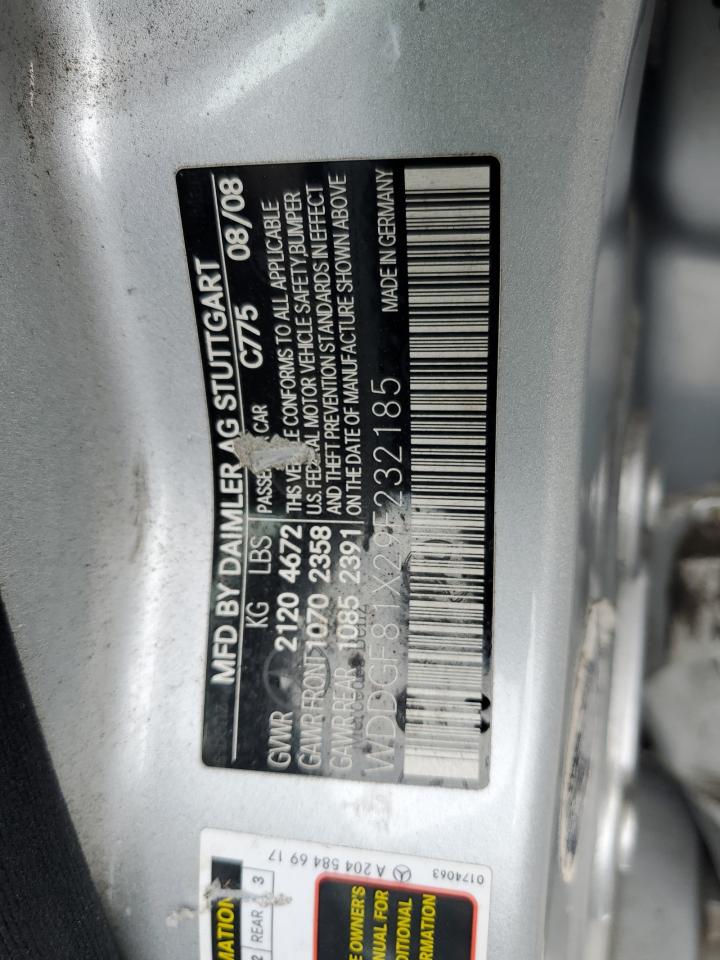 2009 Mercedes-Benz C 300 4Matic VIN: WDDGF81X29F232185 Lot: 63422054