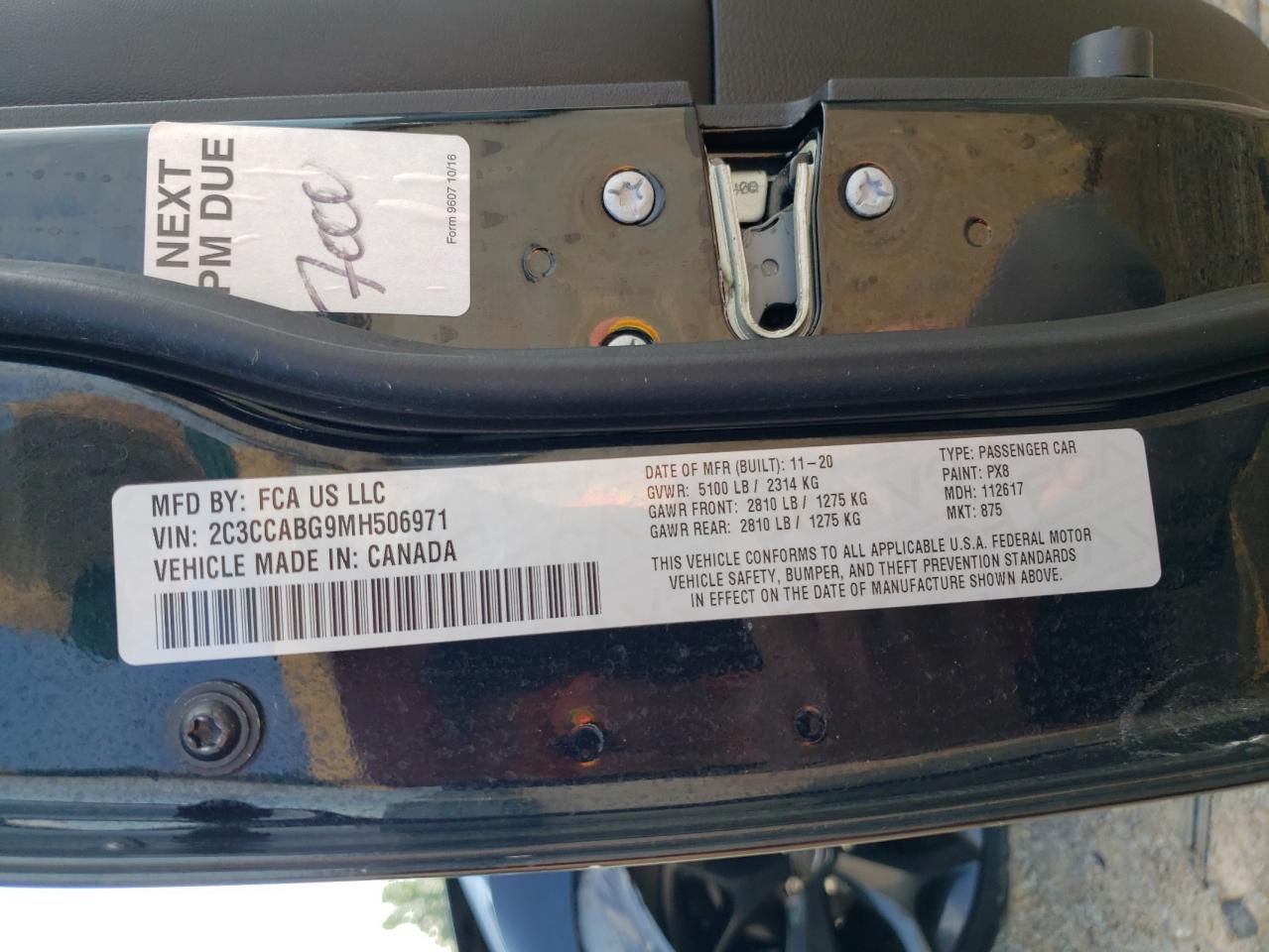 2021 Chrysler 300 S VIN: 2C3CCABG9MH506971 Lot: 62830874