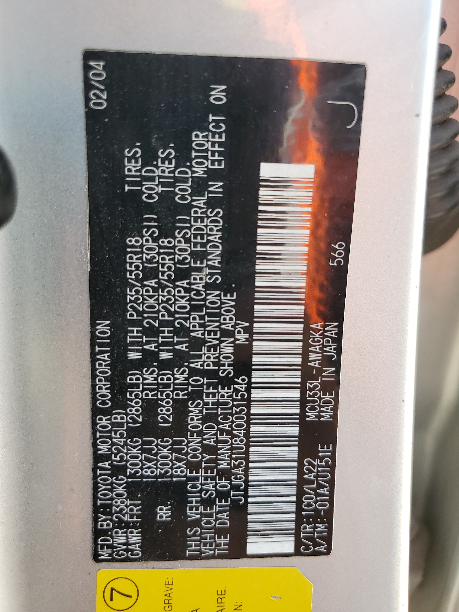 JTJGA31U840031546 2004 Lexus Rx 330