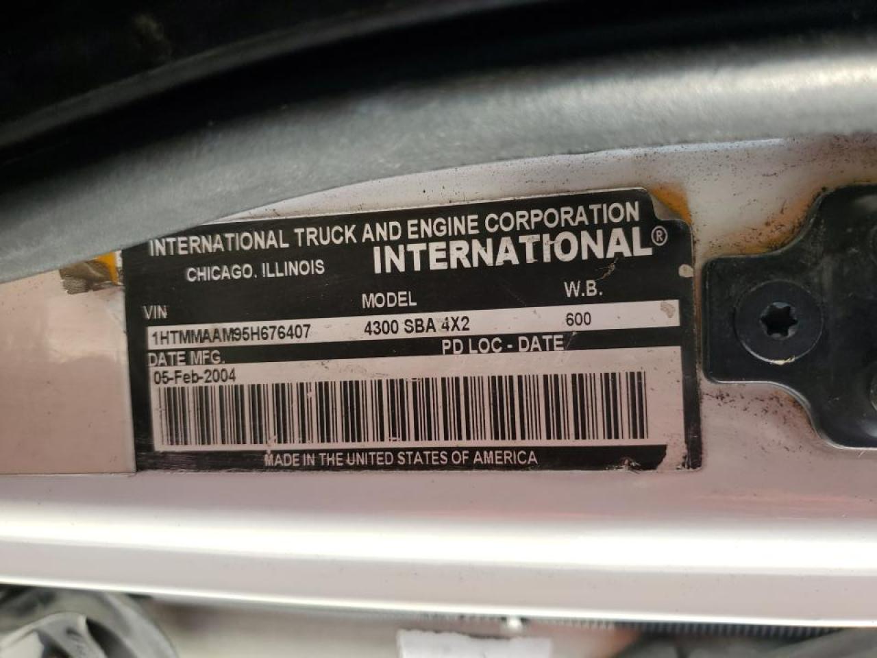 2005 International 4000 4300 VIN: 1HTMMAAM95H676407 Lot: 64987654