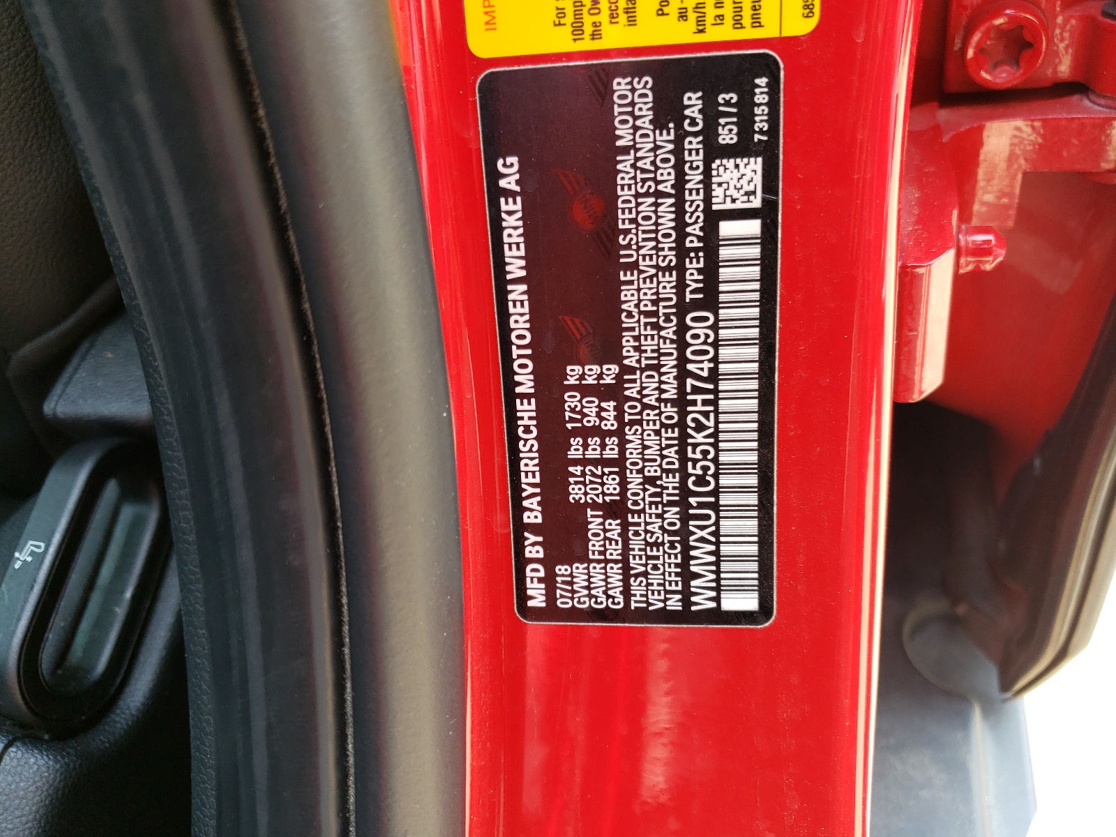 WMWXU1C55K2H74090 2019 Mini Cooper