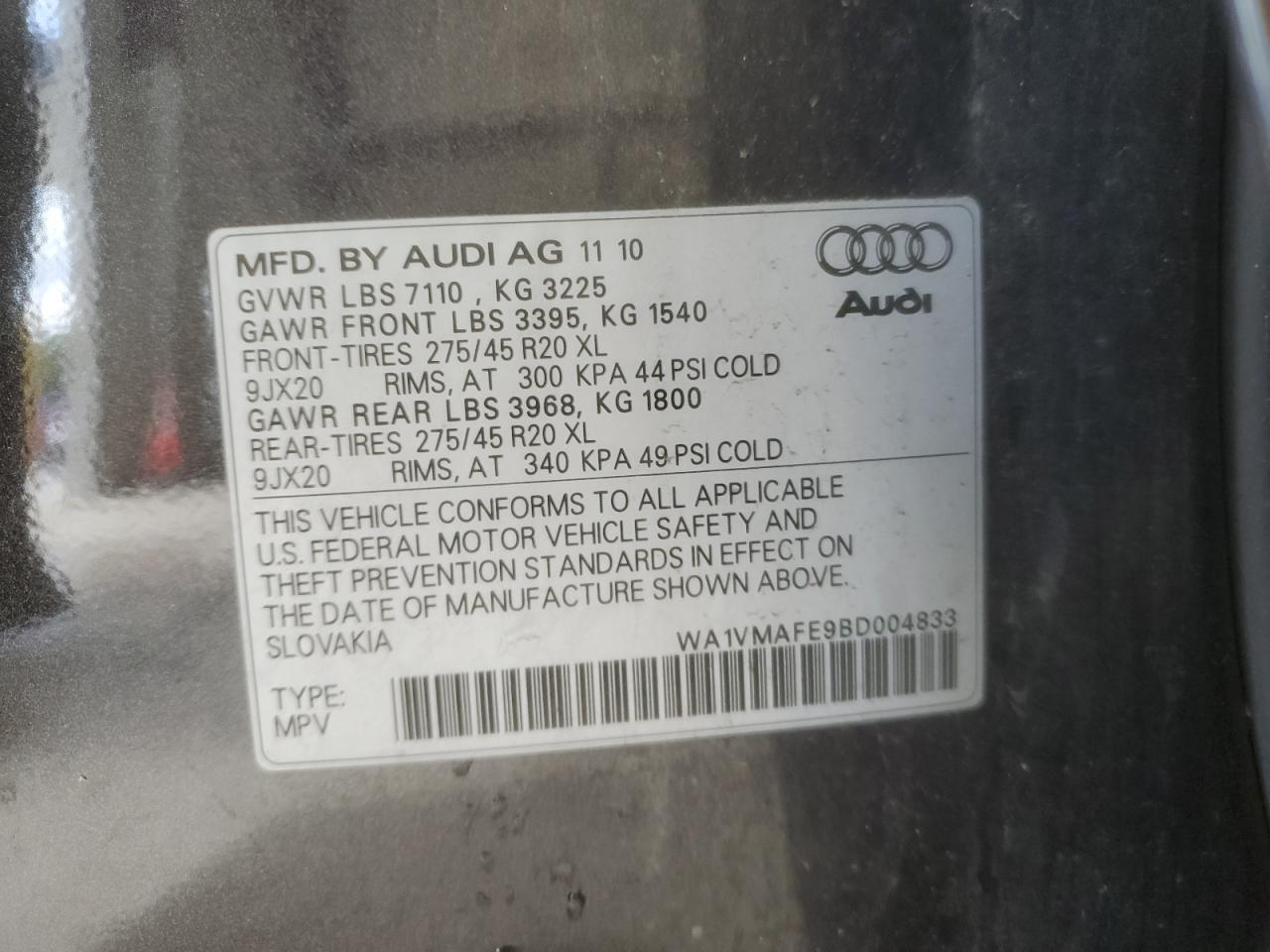 WA1VMAFE9BD004833 2011 Audi Q7 Prestige