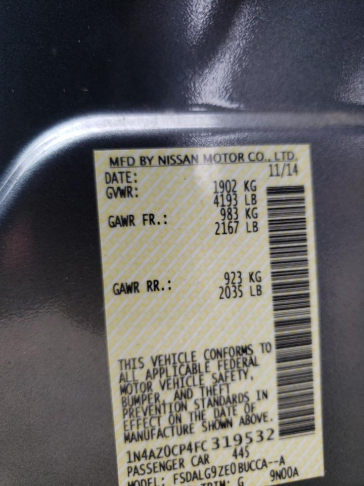 2015 Nissan Leaf S VIN: 1N4AZ0CP4FC319532 Lot: 65150624