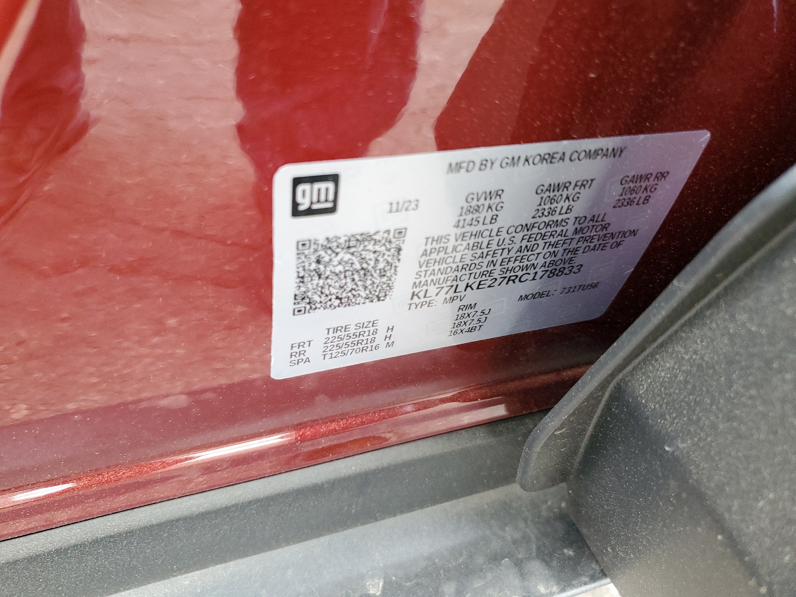 KL77LKE27RC178833 2024 Chevrolet Trax Activ