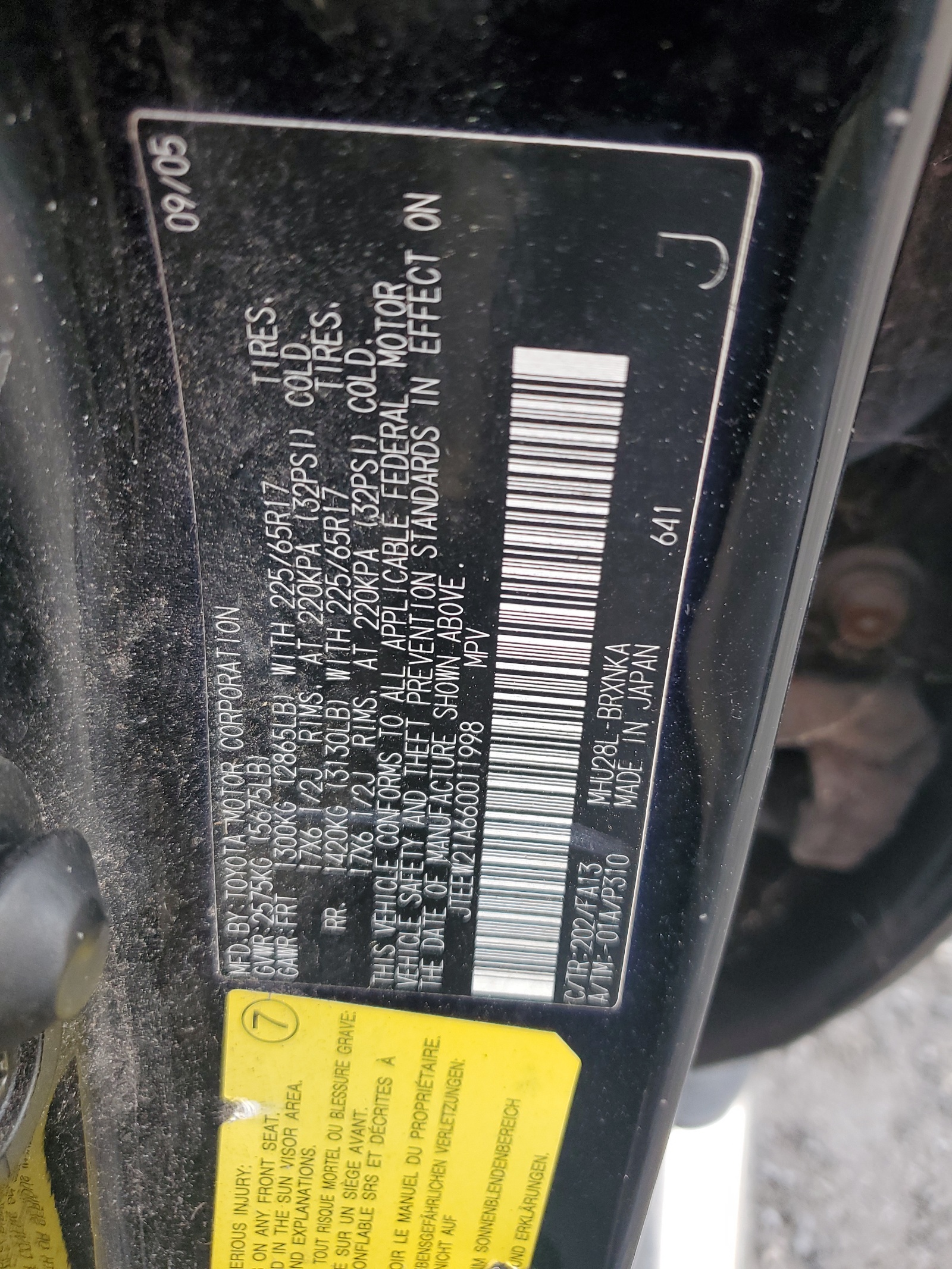 JTEEW21A660011998 2006 Toyota Highlander Hybrid