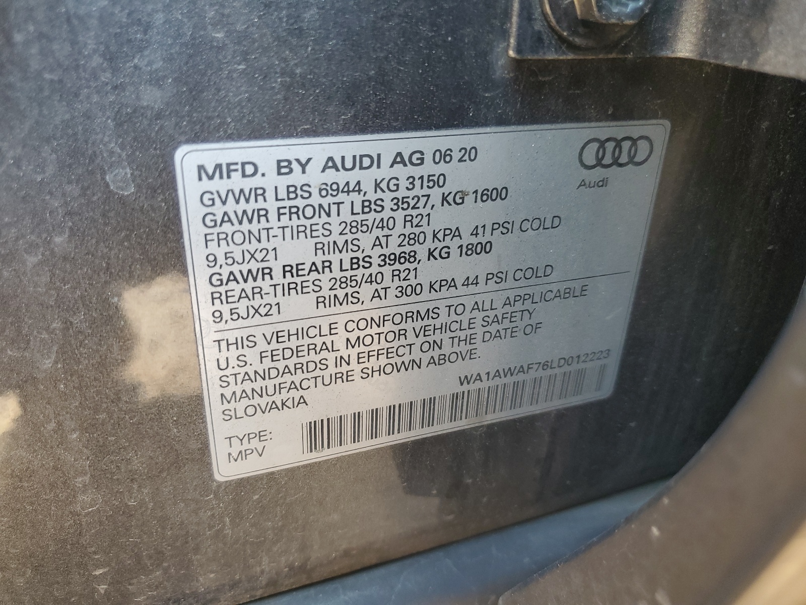 WA1AWAF76LD012223 Audi SQ7 2020. Фото: 12