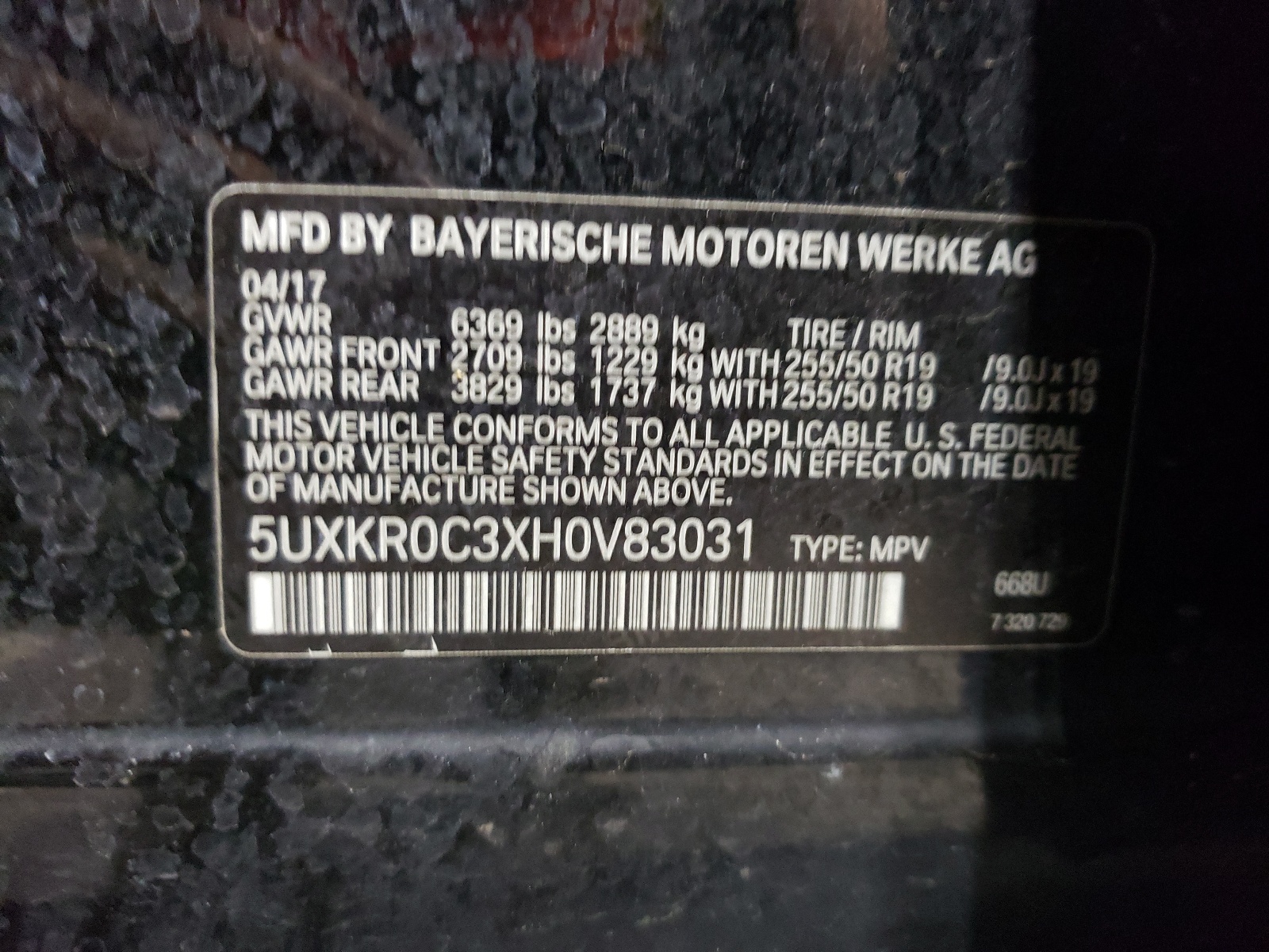 5UXKR0C3XH0V83031 2017 BMW X5 xDrive35I