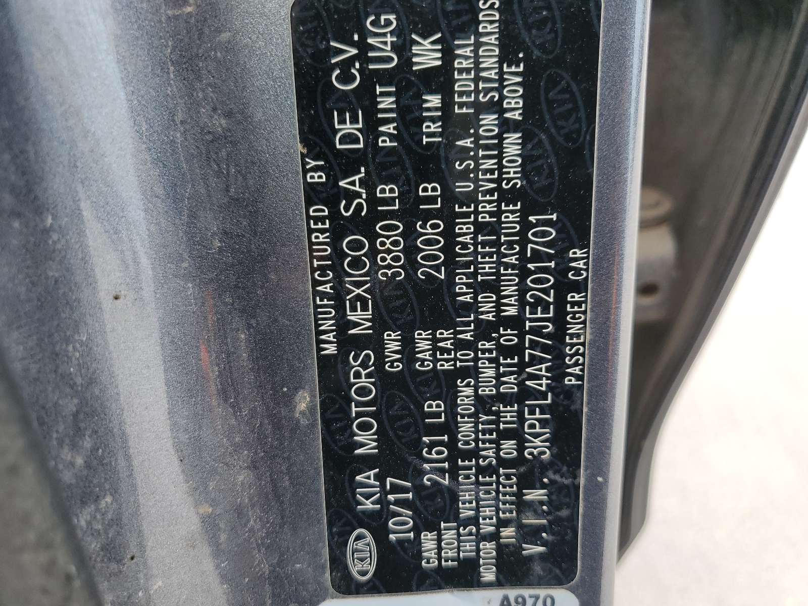 3KPFL4A77JE201701 2018 Kia Forte Lx