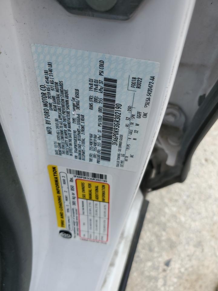 2016 Ford Fusion Titanium VIN: 3FA6P0K93GR302190 Lot: 61364424