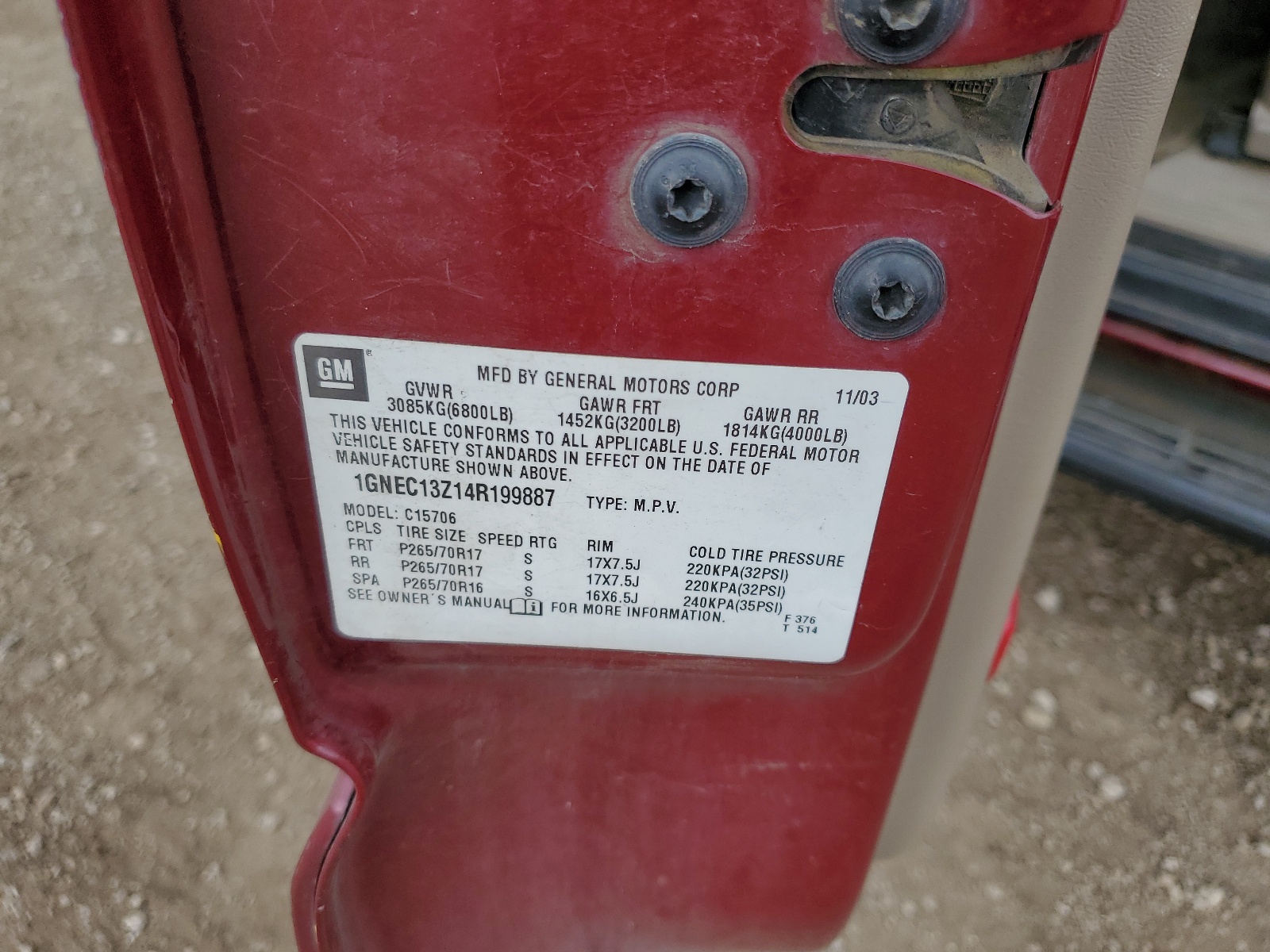 1GNEC13Z14R199887 2004 Chevrolet Tahoe C1500