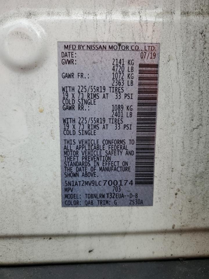 2020 Nissan Rogue S VIN: 5N1AT2MV9LC700174 Lot: 64772694