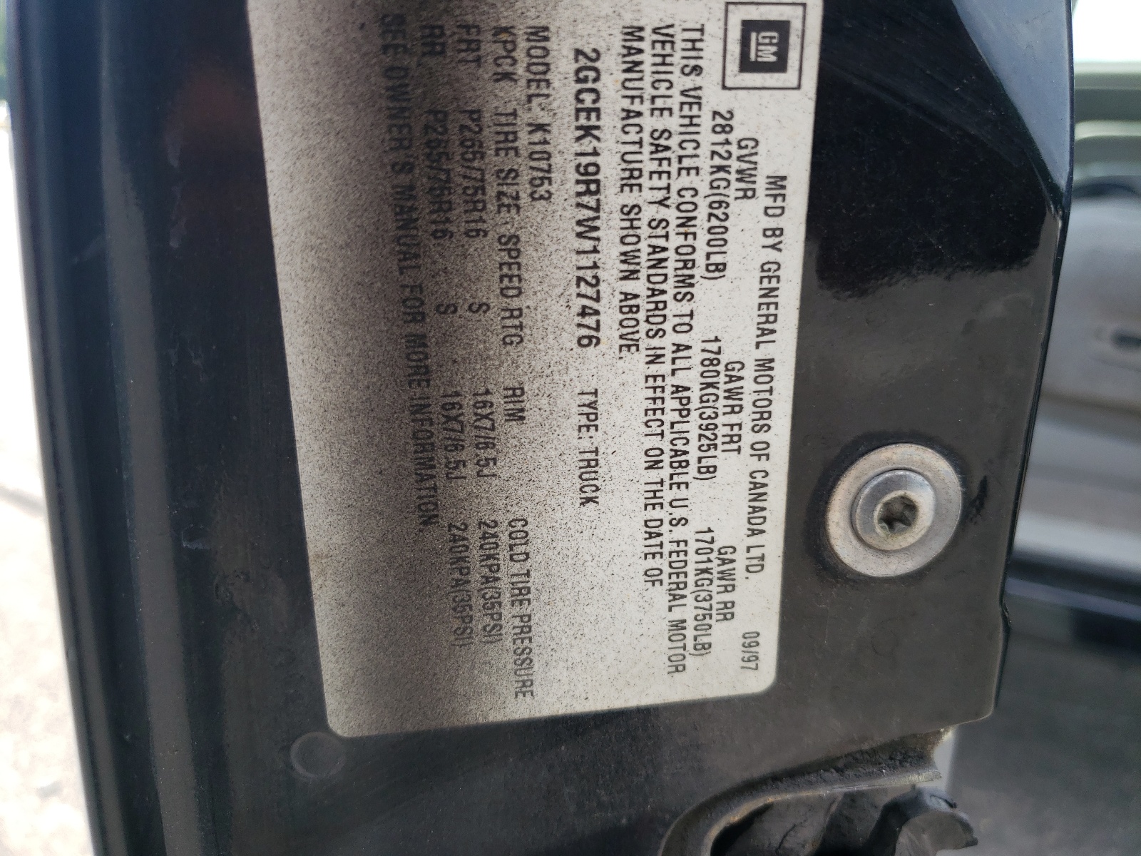 2GCEK19R7W1127476 1998 Chevrolet Gmt-400 K1500